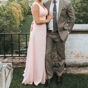 Light pink one shoulder bridesmaid dress size 0